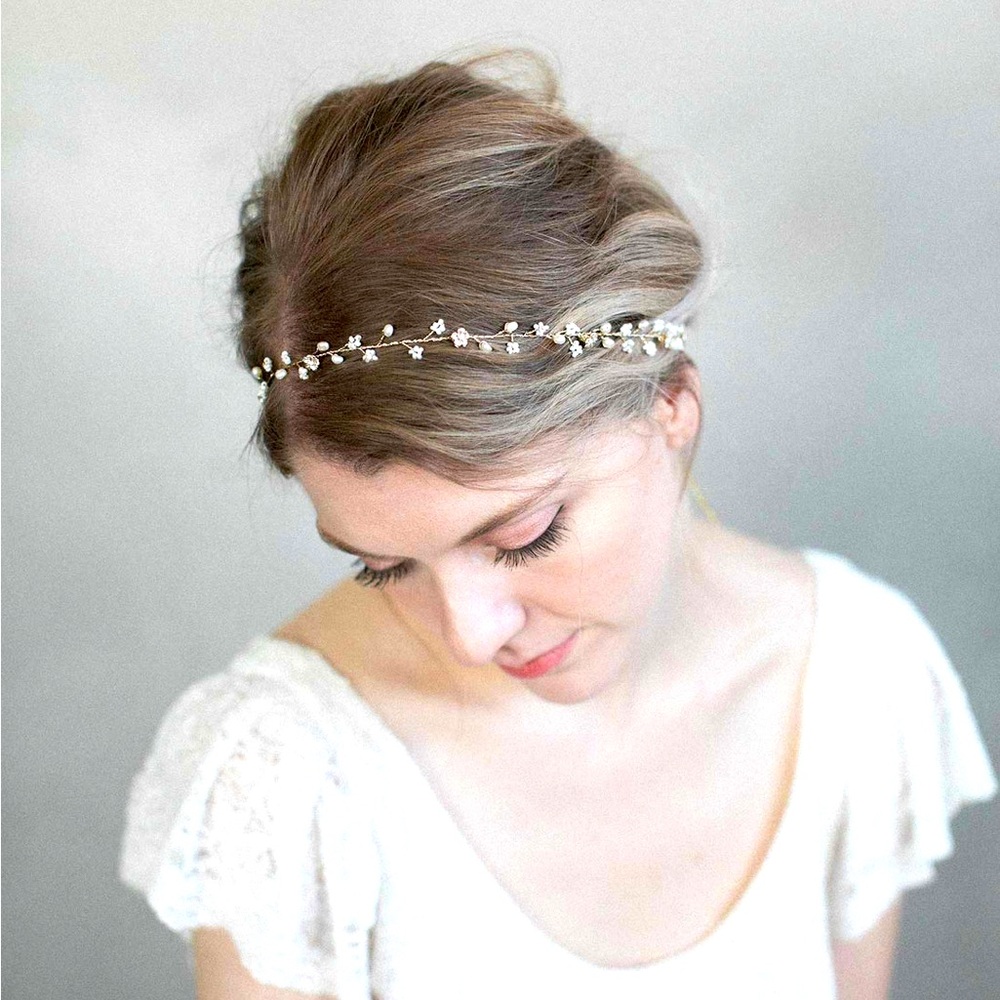 Twigs and Honey Simple and dainty bead and crystal hair vine - Style #901 - New!